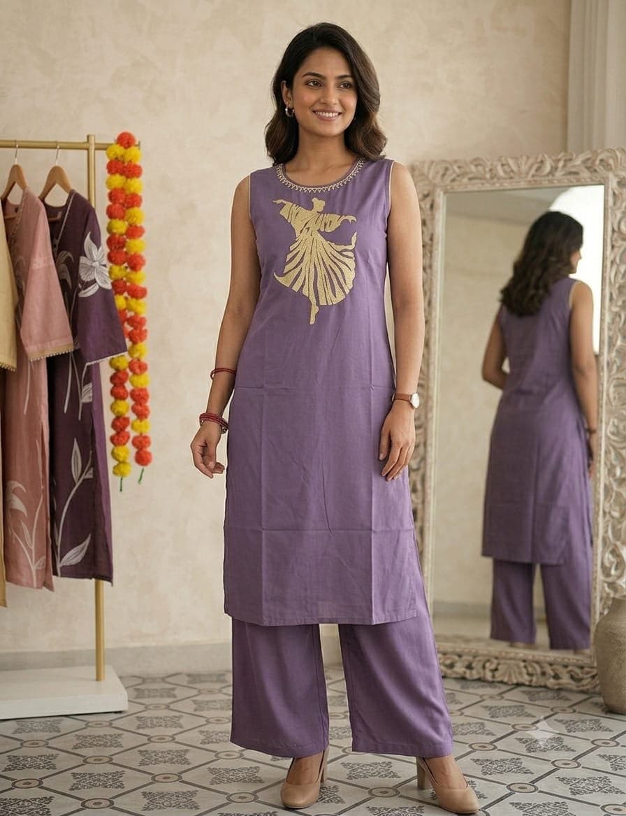 SS Collection Rayon cotton sleeveless Long kurti
