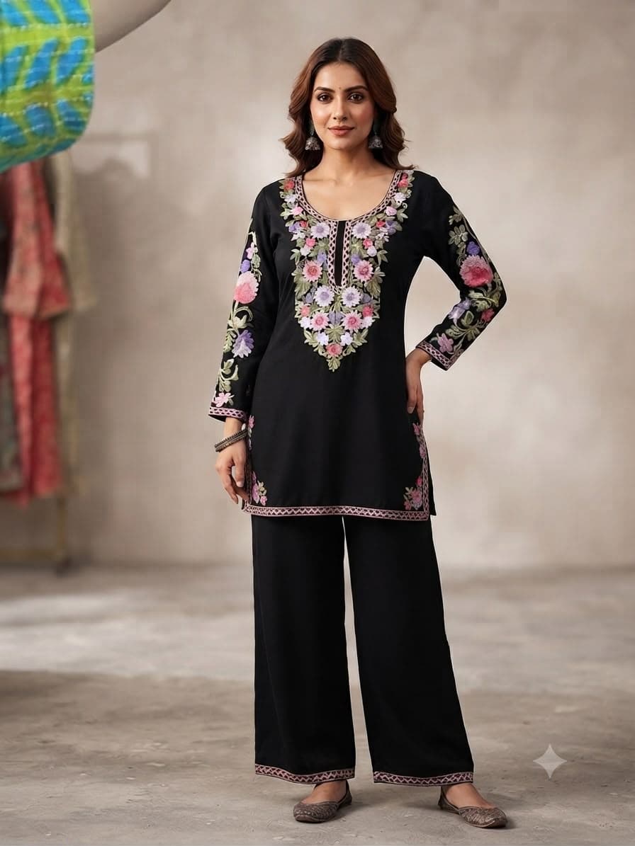 SS Collection Rayon kashmiri Co ord set