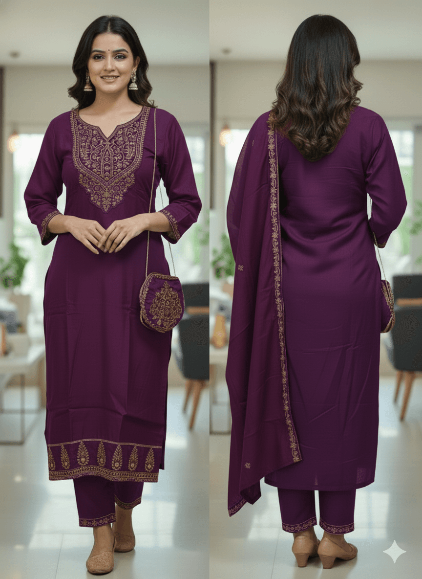 SSC KURTA SET WITH DUPATTA & POTLI