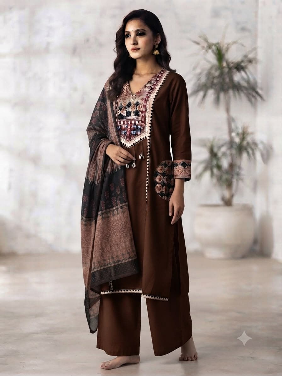 SS Collection Jaipuri cotton kurta set with dupatta